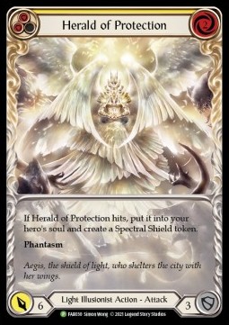 Herald of Protection (Yellow) (Extended Art Rainbow Foil) - FAB Promos