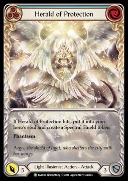 Herald of Protection (Blue) (Extended Art Rainbow Foil) - FAB Promos