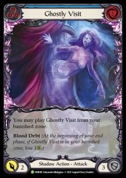 Ghostly Visit (Blue) (Extended Art Rainbow Foil) - FAB Promos