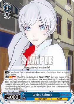 Weiss Schnee (V.1 - Double Rare) - RWBY