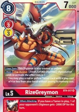 RizeGreymon (BT4-017) (V.1) - Great Legend