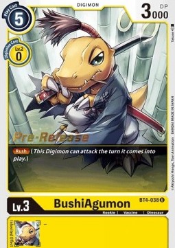 BushiAgumon (BT4-038) - Promos: Great Legend