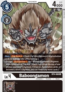 Baboongamon (BT4-068) - Promos: Great Legend