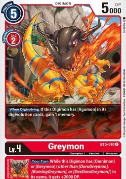 Greymon (BT5-010) - Promos: Battle Of Omni