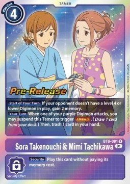 Sora Takenouchi & Mimi Tachikawa (BT6-091) - Promos: Double Diamond
