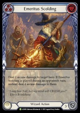 Emeritus Scolding (Blue) (Extended Art Rainbow Foil) - LGS Promos