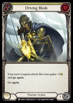 Driving Blade (Yellow) (Regular) - Classic Battles: Rhinar vs Dorinthea