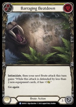Barraging Beatdown (Yellow) (Regular) - Classic Battles: Rhinar vs Dorinthea