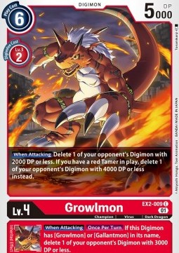 Growlmon (EX2-009) - Digital Hazard