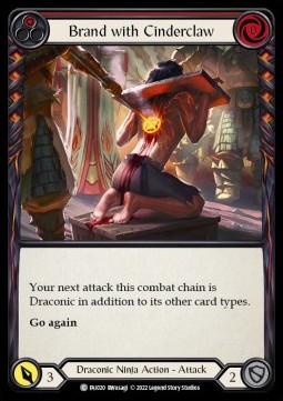 Brand with Cinderclaw (Red) (Regular) - Uprising - Fai Blitz Deck