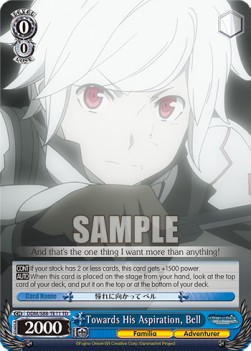 Towards His Aspiration, Bell - Is It Wrong to Try to Pick Up Girls in a Dungeon?