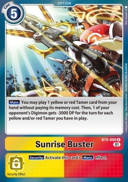 Sunrise Buster (BT9-099) - X Record