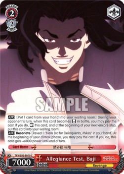 Allegiance Test, Baji - Tokyo Revengers