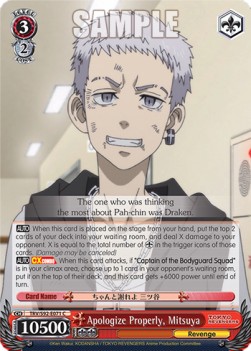 Apologize Properly, Mitsuya - Tokyo Revengers
