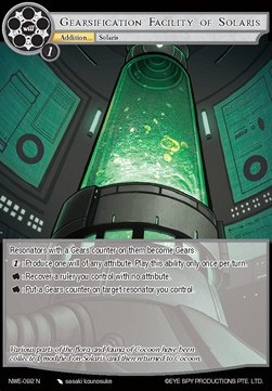 Gearsification Facility of Solaris - A New World Emerges...