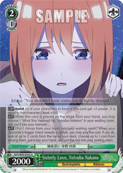 Sisterly Love, Yotsuba Nakano (V.1 - Uncommon) - The Quintessential Quintuplets 2