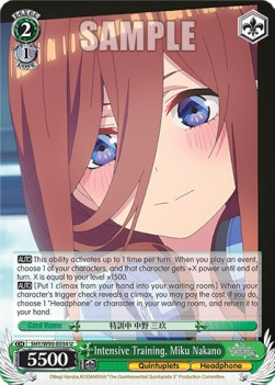 Intensive Training, Miku Nakano (V.1 - Uncommon) - The Quintessential Quintuplets 2