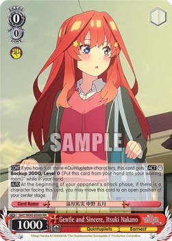 Gentle and Sincere, Itsuki Nakano (V.1 - Double Rare) - The Quintessential Quintuplets 2