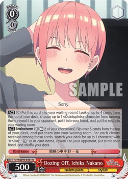 Dozing Off, Ichika Nakano (V.1 - Uncommon) - The Quintessential Quintuplets 2