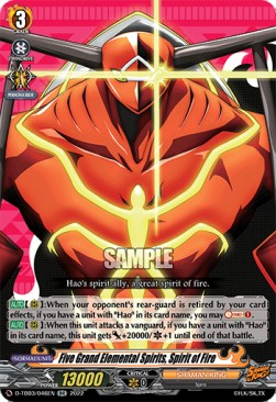 Five Grand Elemental Spirits, Spirit of Fire [D Format] (V.1 - Double Rare) - SHAMAN KING