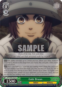 Gabi Braun (V.1 - Trial Deck) - Attack On Titan: Final Season