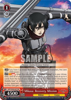 Mikasa: Recovery Mission (V.1 - Double Rare) - Attack On Titan: Final Season