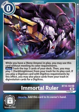 Immortal Ruler (BT10-104) - Xros Encounter