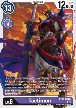 Tactimon (BT10-084) - Xros Encounter