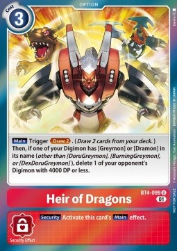Heir of Dragons (BT4-099) - Promos: Xros Encounter