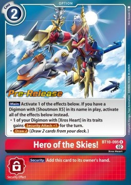 Hero of the Skies! (BT10-095) (V.1) - Promos: Xros Encounter