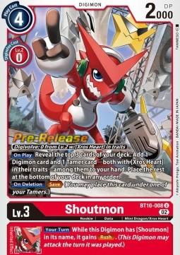 Shoutmon (BT10-008) - Promos: Xros Encounter