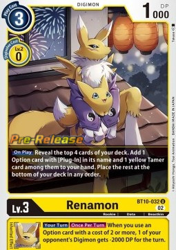 Renamon (BT10-032) - Promos: Xros Encounter