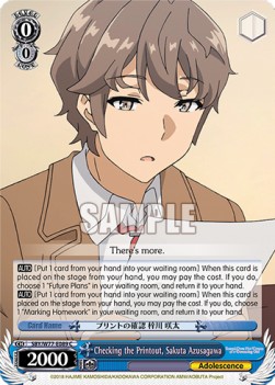 Checking the Printout, Sakuta Azusagawa - Rascal Does Not Dream of a Dreaming Girl