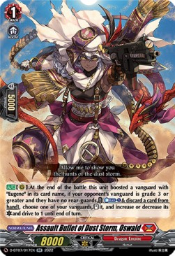Assault Bullet of Dust Storm, Oswald [D Format] (V.1 - Double Rare) - Raging Flames Against Emerald Storm