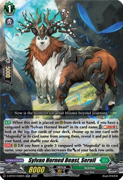 Sylvan Horned Beast, Seroll [D Format] (V.1 - Double Rare) - Raging Flames Against Emerald Storm