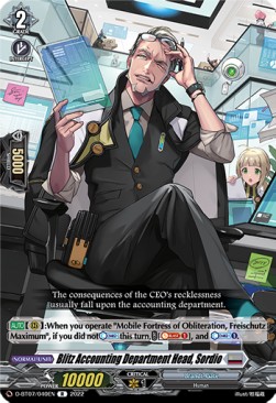 Blitz Accounting Department Head, Sordio [D Format] (V.1 - Rare) - Raging Flames Against Emerald Storm