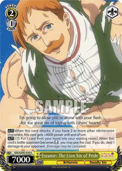 Escanor: The Lion Sin of Pride (V.1 - Uncommon) - The Seven Deadly Sins: Revival of The Commandments