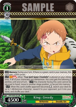 King: Greedy (V.1 - Double Rare) - The Seven Deadly Sins: Revival of The Commandments