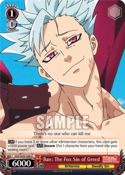 Ban: The Fox Sin of Greed (V.1 - Uncommon) - The Seven Deadly Sins: Revival of The Commandments