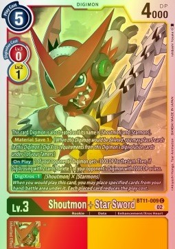 Shoutmon + Star Sword (BT11-009) (V.2) - Dimensional Phase