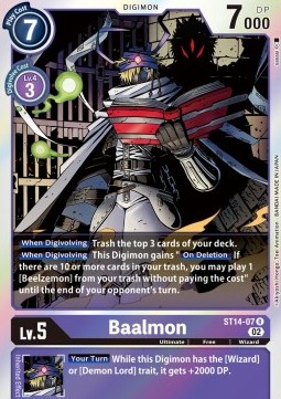 Baalmon (ST14-07) - Advance Deck: Beelzemon