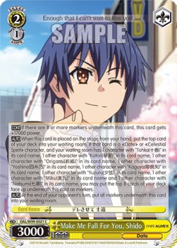 Make Me Fall For You, Shido - Date A Live Vol.2