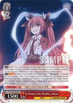 To Protect Her Brother, Kotori (V.1 - Rare) - Date A Live Vol.2