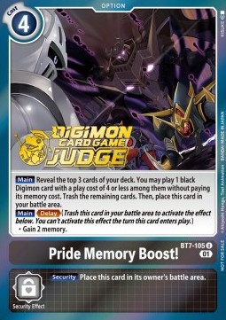 Pride Memory Boost! (BT7-105) - Judge Promos