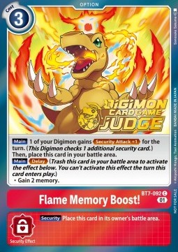 Flame Memory Boost! (BT7-092) - Judge Promos