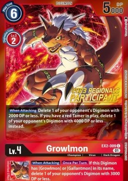 Growlmon (EX2-009) (V.1) - Championship 2023 Promos