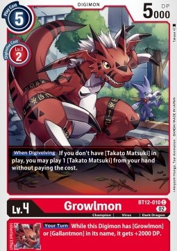Growlmon (BT12-010) - Across Time