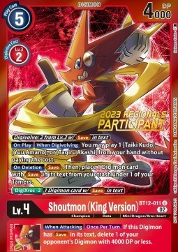 Shoutmon (King Version) (BT12-011) (V.1) - Championship 2023 Promos