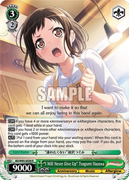 "I Will Never Give Up" Tsugumi Hazawa (V.1 - Rare) - BanG Dream! Girls Band Party! 5th Anniversary
