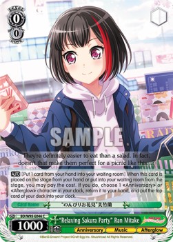 "Relaxing Sakura Party" Ran Mitake (V.1 - Common) - BanG Dream! Girls Band Party! 5th Anniversary